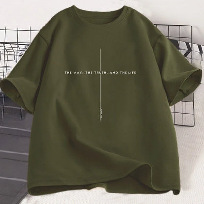 John 14 6 T Shirt Yeshua Jesus Is King Merch Tshirt The Way The Truth The Life Jesus Christian T-shirt Faith Over Fear Cross