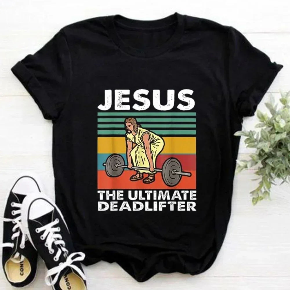 2023 Jesus Is King Letter Print Women T-shirt Christian Faith Hope Love Harajuku T Shirts Religion O-neck Tops Tees Streetwears