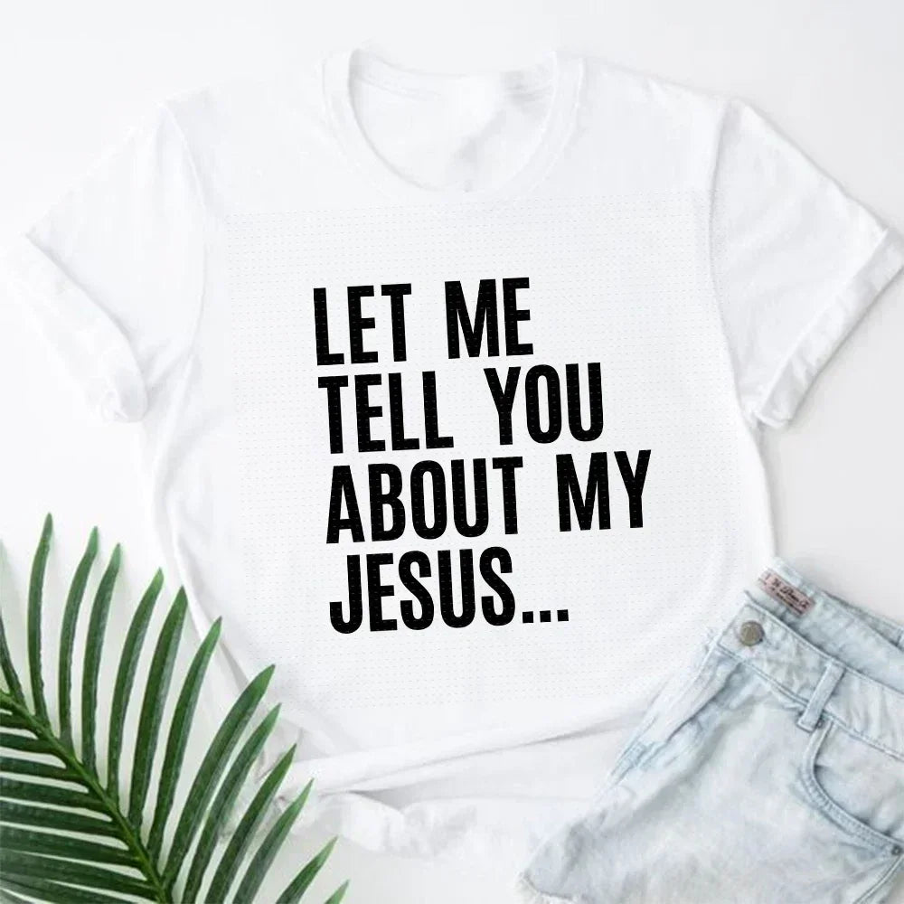 2023 Jesus Is King Letter Print Women T-shirt Christian Faith Hope Love Harajuku T Shirts Religion O-neck Tops Tees Streetwears