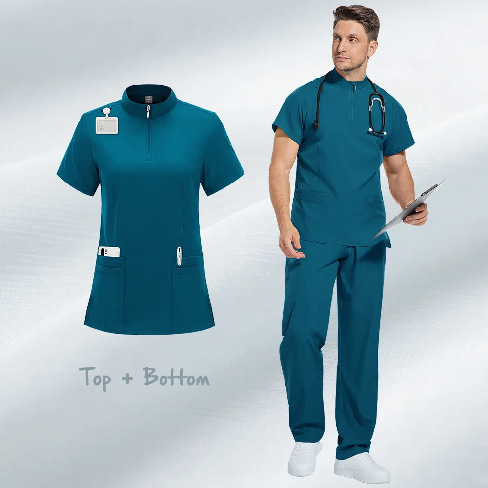 Modern Stretch Scrub Set – Zip Neck Unisex