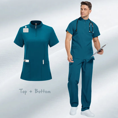 Modern Stretch Scrub Set – Zip Neck Unisex