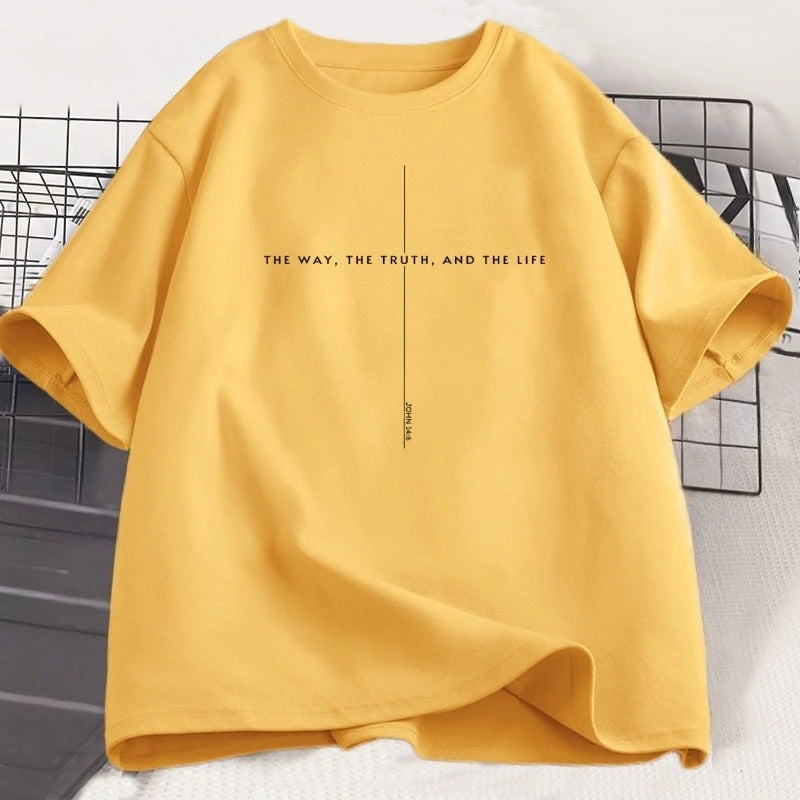 John 14 6 T Shirt Yeshua Jesus Is King Merch Tshirt The Way The Truth The Life Jesus Christian T-shirt Faith Over Fear Cross