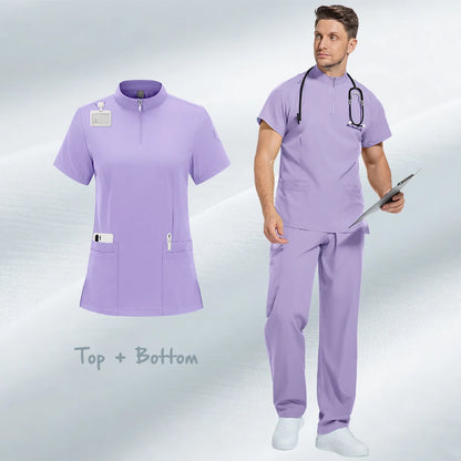 Modern Stretch Scrub Set – Zip Neck Unisex