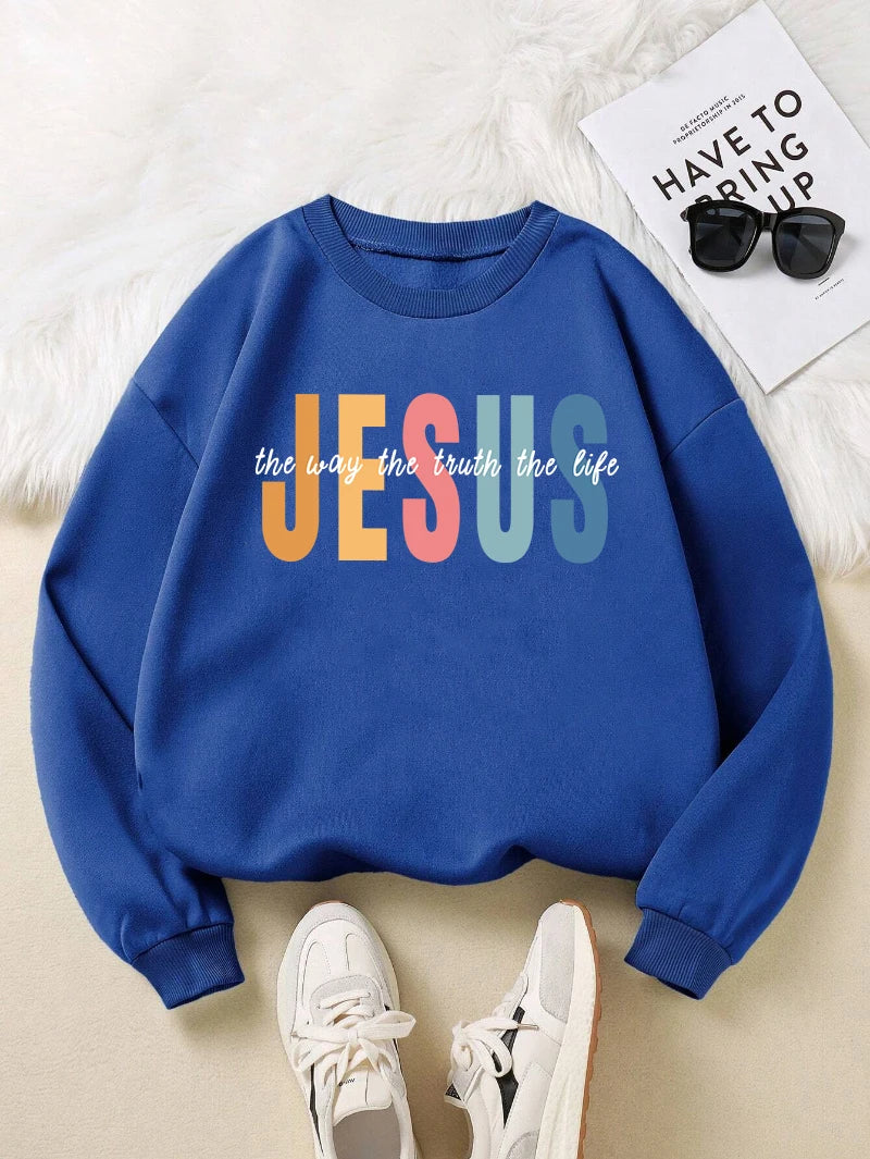 Jesus Is the Way, the Truth and the Life – Cozy Christian Fleece Sweatshirt (Unisex)