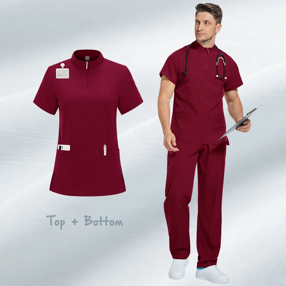 Modern Stretch Scrub Set – Zip Neck Unisex