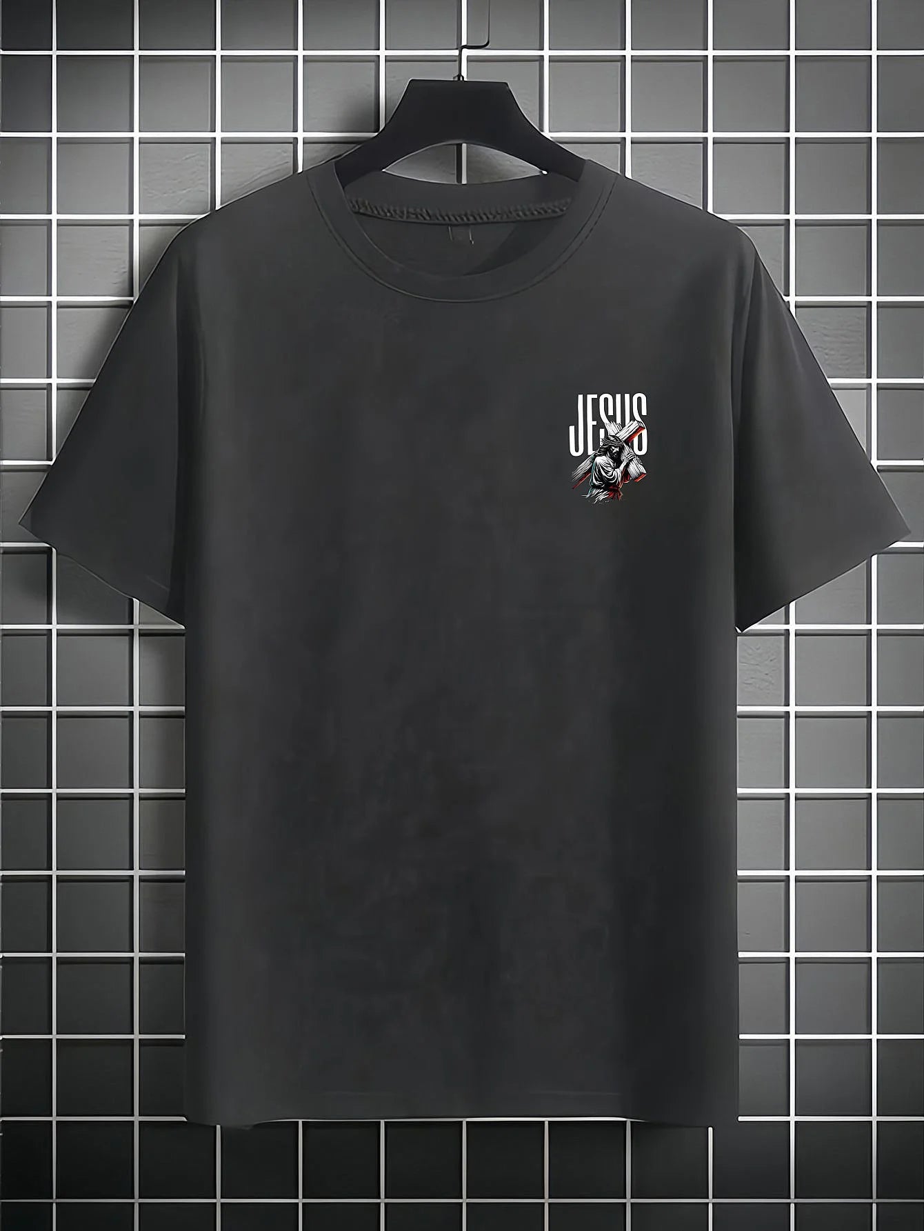 Jesus Religious Art Print 100% Cotton Trendy Men Women T-shirt Summer Autumn Daily Sports Party Casual Loose Street Short Sleeve
