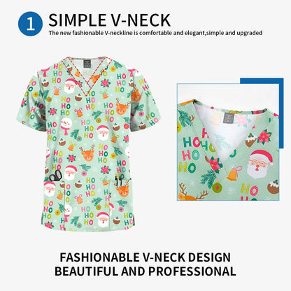 Unisex Printed Scrub Top – Soft, Breathable & Professional Workwear