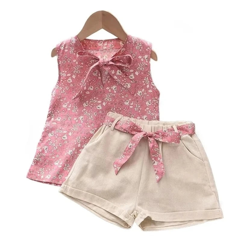 Girls' Sleeveless Top & Shorts Set