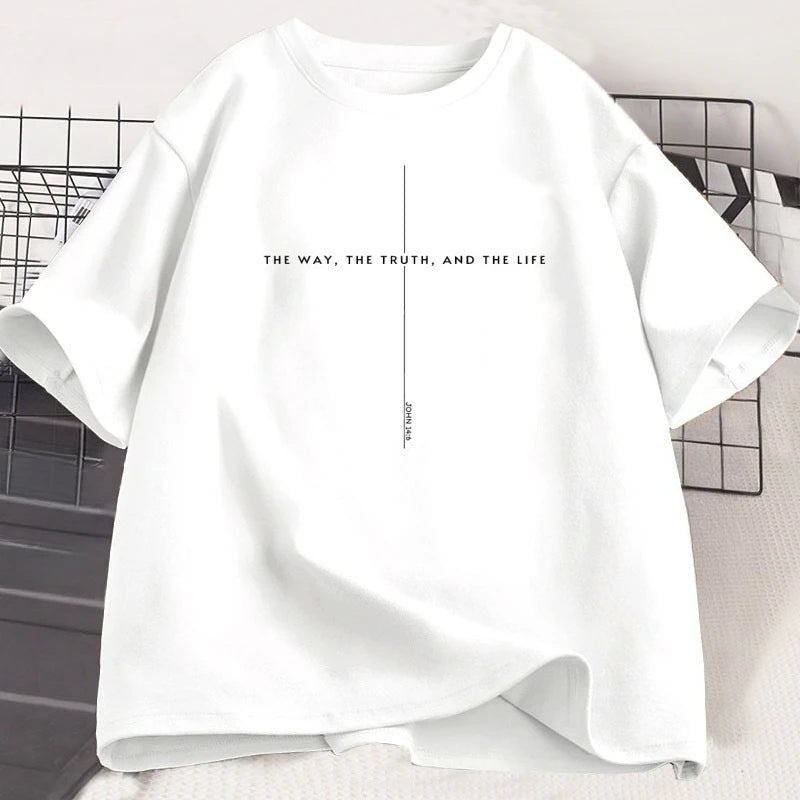 John 14 6 T Shirt Yeshua Jesus Is King Merch Tshirt The Way The Truth The Life Jesus Christian T-shirt Faith Over Fear Cross