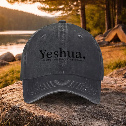 Casual Versatile Yeshua Faith-Themed Printed Washed Baseball Cap, Suitable for Golf, Casual Wear, And Outdoor Activities, Unisex