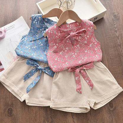 Girls' Sleeveless Top & Shorts Set