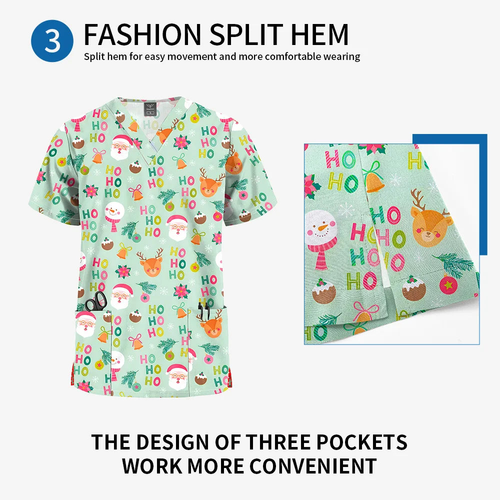 Unisex Printed Scrub Top – Soft, Breathable & Professional Workwear