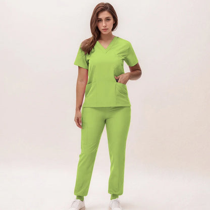 2025 Premium V-Neck Jogger Scrub Set – Professional 2-Piece Uniform for Nurses & Medical Staff