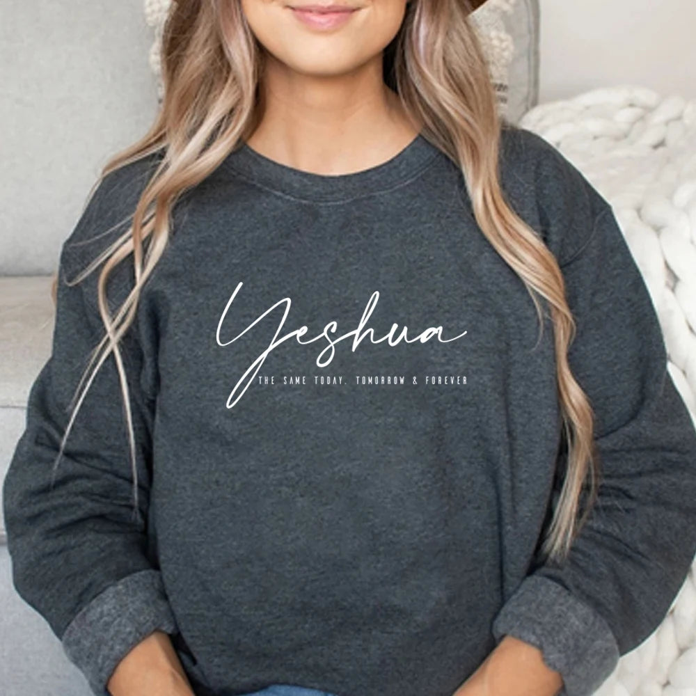 Yeshua Christian Sweatshirt – Faith Aesthetic Jesus Shirt for Women