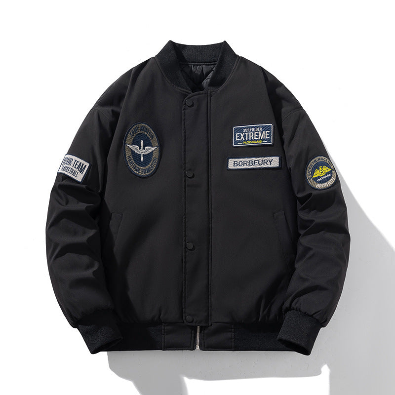 Casual Men Alphabet Embroidery Bomber Jacket Coat Men And Women Couple Thin Fit