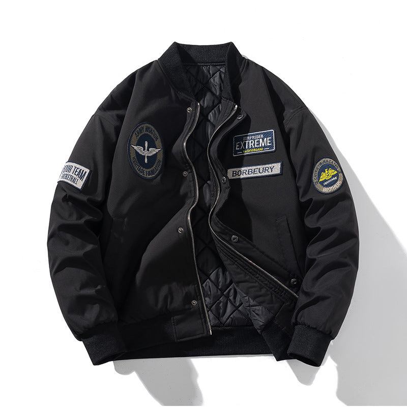 Casual Men Alphabet Embroidery Bomber Jacket Coat Men And Women Couple Thin Fit