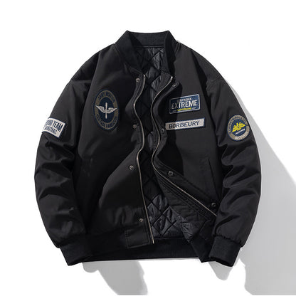 Casual Men Alphabet Embroidery Bomber Jacket Coat Men And Women Couple Thin Fit